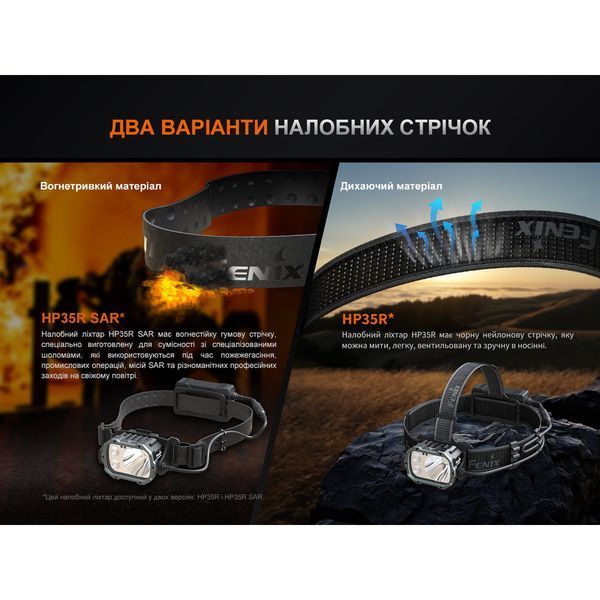 Налобный фонарь Fenix HP35R SAR с огнеупорной повязкой 712413 фото