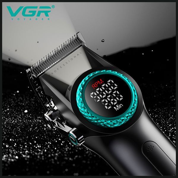 Машинка для стрижки VGR V-001 GGB (10 насадок) 4600 mAh LED дисплей Чорний 718758 фото