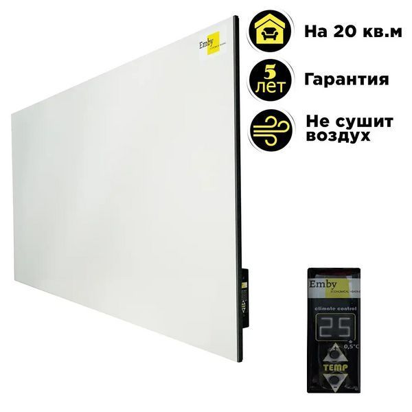 Обігрівач керамічний Emby CHT-1000 із терморегулятором на 20 кв.м (Білий) 200100 фото