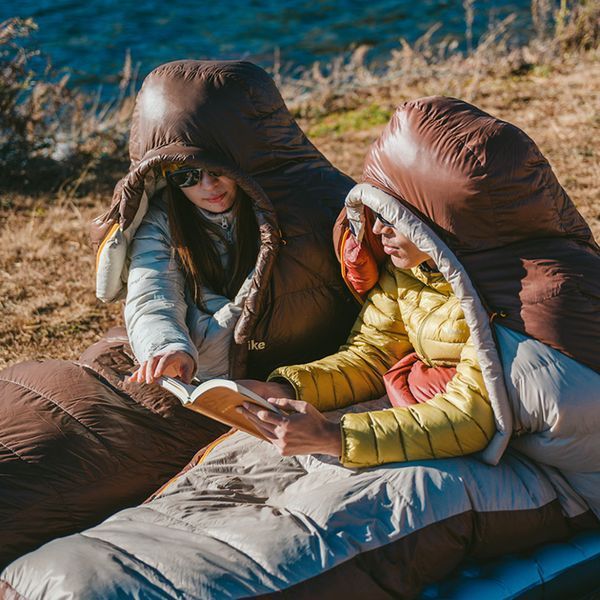Спальний мішок із натуральним пухом Naturehike Snowbird CNK2550WS014 400 г L Темно-коричневий 7189571 фото
