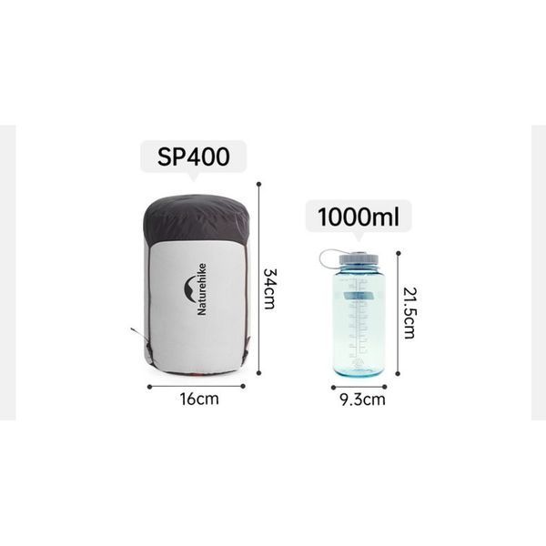 Спальний мішок із натуральним пухом Naturehike Snowbird CNK2550WS014 400 г L Темно-коричневий 7189571 фото