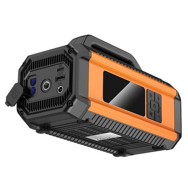 Пускозарядное устройство/бустер для авто 10000mAh с компрессором HOCO QS4 Черно-оранжевый 12960 фото