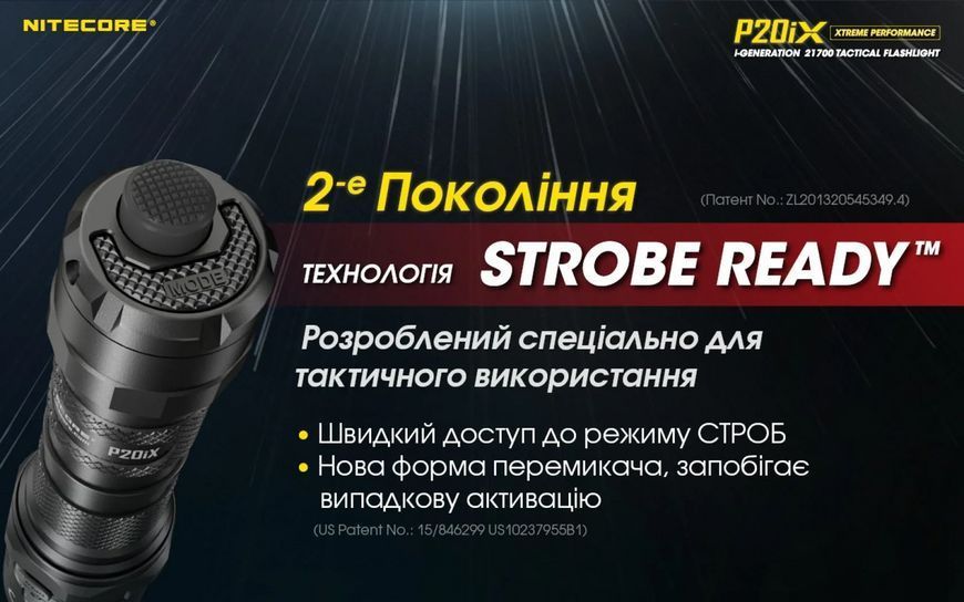 Фонарь ручной Nitecore P20iX Cree XP-L2 V6 4000 лм 1х21700 USB (7 режимов) 718286 фото