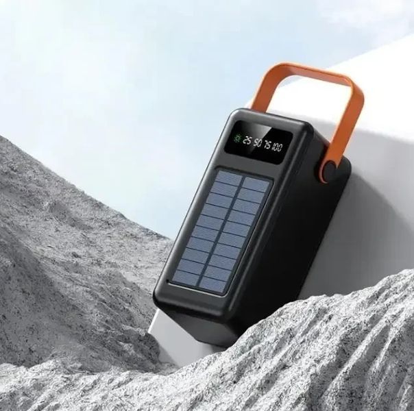 Портативна батарея зовнішня повербанк Power Bank 120000 mAh із сонячною панеллю та ліхтариком YM-639CX 2053471 фото