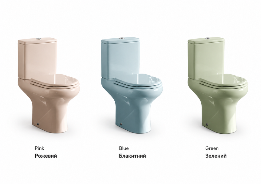 Комплект (унитаз бачок крышка АВС) 3в1 Compact RAK Ceramics  Розовый 10618 фото