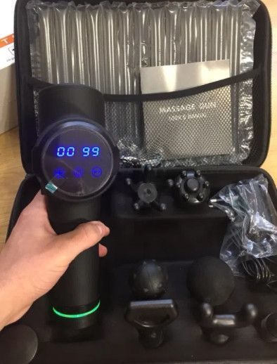Ударний перкусійний масажер Massage Gun MG03-T (8 насадок + кейс) 2600 мАг 30 режимів 2600851 фото