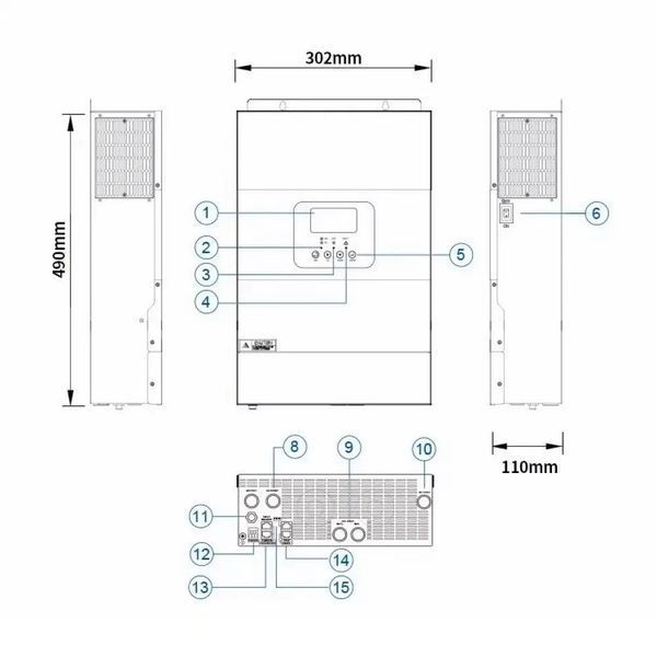 6.5 кВА + 7,2 кВт Комплект резервного питания: гибридный инвертор Daxtromn + 2 аккумулятора Dyness B3 LiFePO 17071 фото