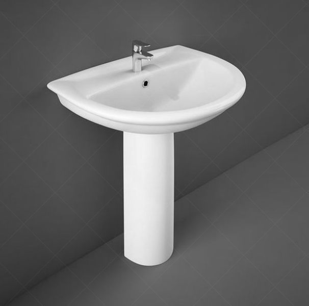 Комплект фарфоровый для ванной комнаты (умывальник и ножка) RAK Ceramics Karla 60.5x83.5x48.5см (RAK0011) Белый 900165 фото