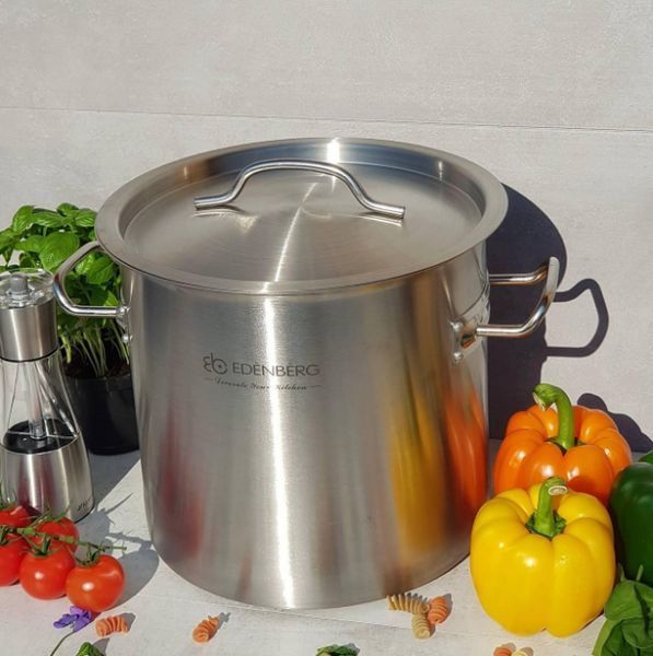 Большая высокая кастрюля с крышкой 25л Edenberg EB-3774 с нержавеющей стали EB-3774 фото