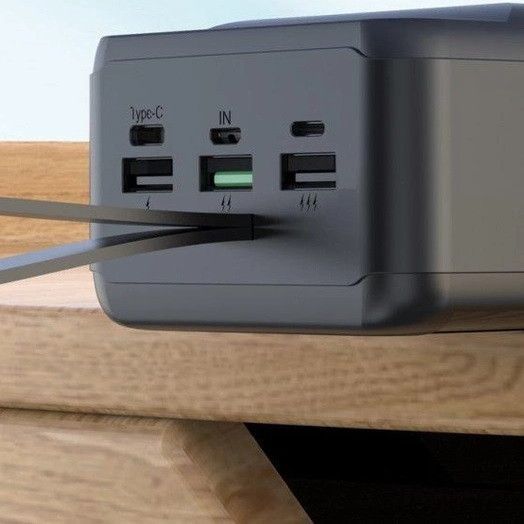 Павербанк PowerBank с быстрой зарядкой и фонарем XO PR160 80000mAh |3USB/Type-C, QC22.5W+PD20W| Черный 10912 фото