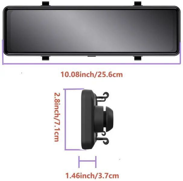 Зеркало видеорегистратор DVR C109 10.26" 2k (2 камеры) Wi-Fi Bluetooth AUX Android Auto CarPlay 712959 фото