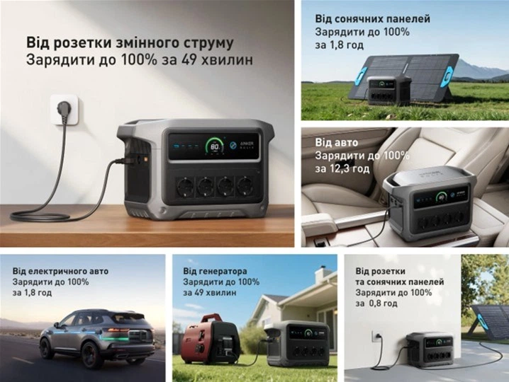 Портативная зарядная станция SOLIX C1000X Gen2 Anker 1024 Вт&middot;ч 2000 Вт для резервного питания 34344523 фото