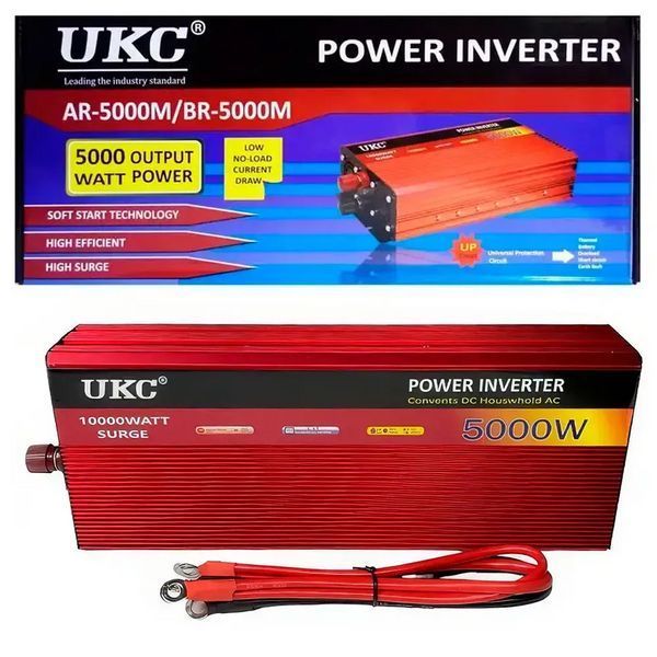Інвертор перетворювач напруги UKC AR-5000M BR-5000M AC/DC 12V-220V 5000W 719083 фото