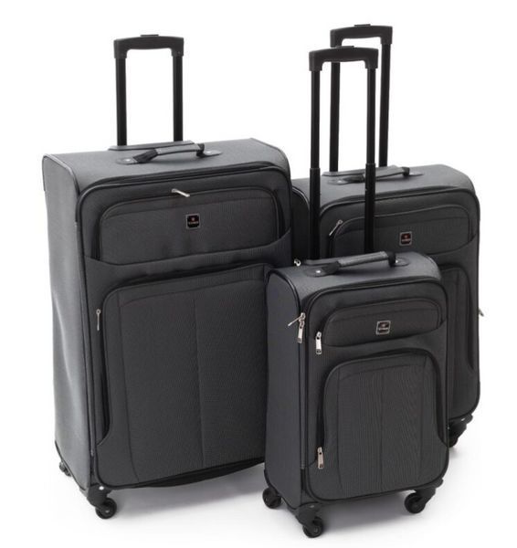 Набор дорожных чемоданов текстиль 3шт + сумка и органайзер TAG R30948-Grey R30948-Grey фото