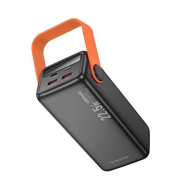 Павербанк зі швидкою зарядкою 22.5W та ліхтарем 40000mAh BOROFONE BJ66 |2USB/1Type-C| Чорний 11775 фото