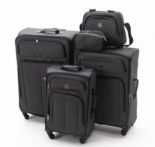 Набор дорожных чемоданов текстиль 3шт + сумка и органайзер TAG R30948-Grey R30948-Grey фото