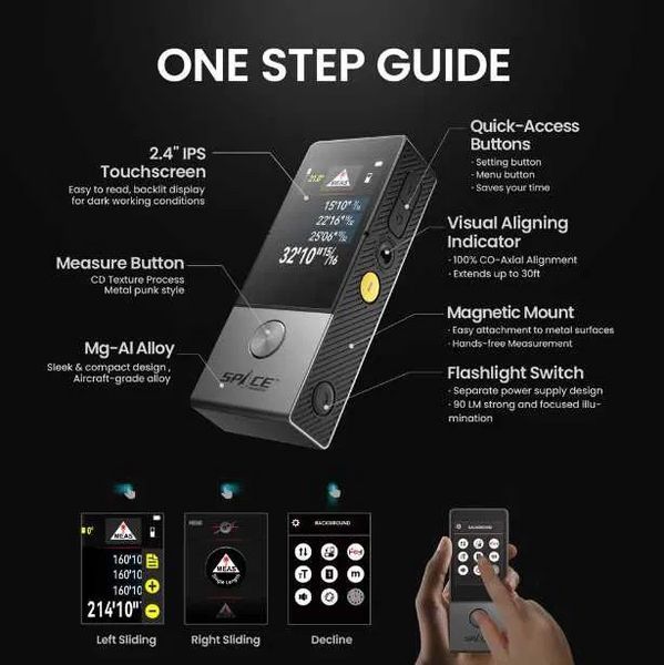 Цифровой лазерный дальномер рулетка Mileseey D9 Pro 100м 712303 фото